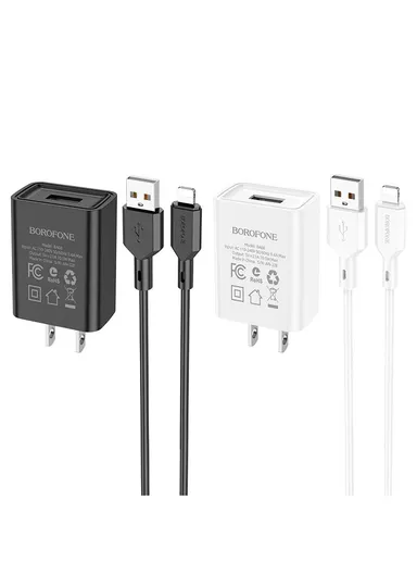 10.5W Single Port Wall Charger With Lightning Cable BA68