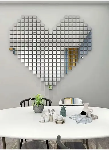 100 Pcs DIY Acrylic Square Mirror Wall Stickers JM002