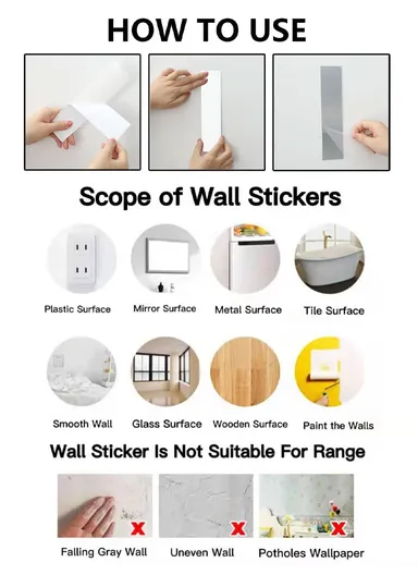 100 Pcs DIY Acrylic Square Mirror Wall Stickers JM002