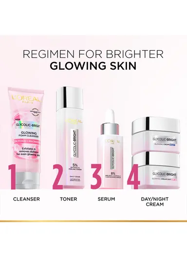 100ml L'Oreal Paris Glycolic Bright Glowing Daily Cleanser Foam 