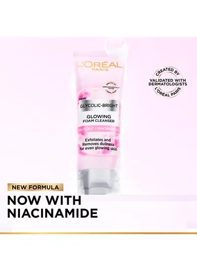 100ml L'Oreal Paris Glycolic Bright Glowing Daily Cleanser Foam 