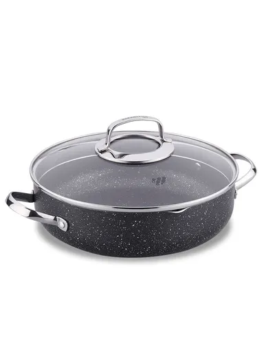 24cm Galaksi Granite Coating Aluminum Low Casserole With Lid A2953