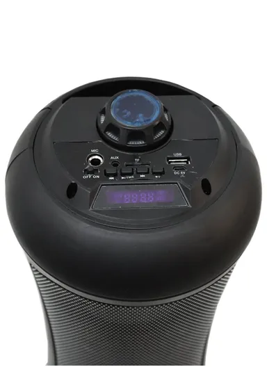 Double 4" 1800mAh 15W Colourful Lighting Portable Sound Better Speaker With Carrying Strap, AUX, USB, Microphone Input &amp; TF Memory Card DG-1063 (D16 x H40)cm