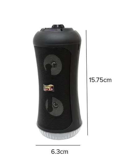 Double 4" 1800mAh 15W Colourful Lighting Portable Sound Better Speaker With Carrying Strap, AUX, USB, Microphone Input &amp; TF Memory Card DG-1063 (D16 x H40)cm