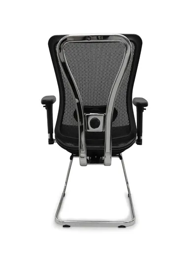 Stainless Steel Base Adjustable Lumbar Support Office Chair With Armrests &amp; Gas Lift ( L61 x W67.5 x H105)cm