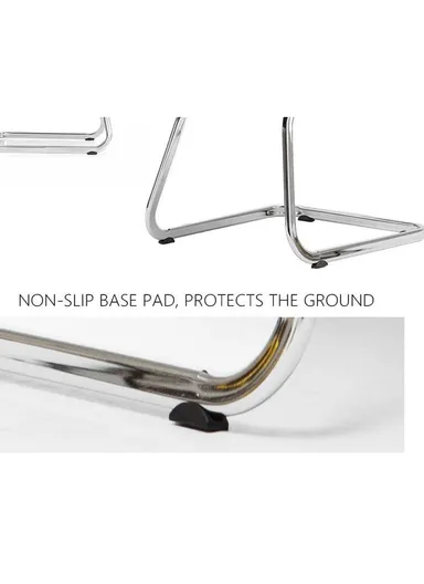 Stainless Steel Base Adjustable Lumbar Support Office Chair With Armrests &amp; Gas Lift ( L61 x W67.5 x H105)cm