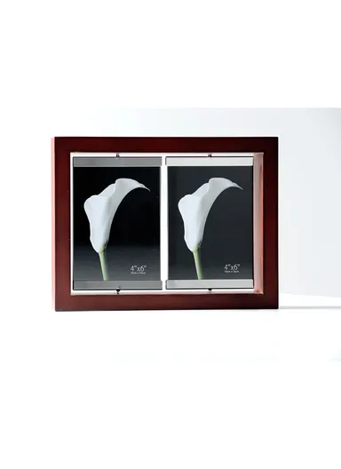 Double Sided Wooden Frame For Four 10x15cm Pictures