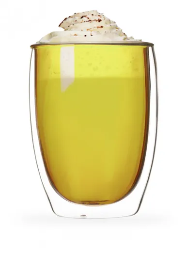 330ml Yellow Drinking Double Glass Cup