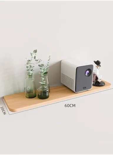 20x60cm Wood Storage Rack Wall Mounted Wood Display Shelf Holder For Kitchen Office Home Bathroom Decor