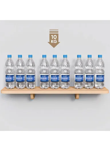 15x90cm Wood Storage Rack Wall Mounted Wood Display Shelf Holder For Kitchen Office Home Bathroom Decor