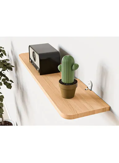 15x90cm Wood Storage Rack Wall Mounted Wood Display Shelf Holder For Kitchen Office Home Bathroom Decor