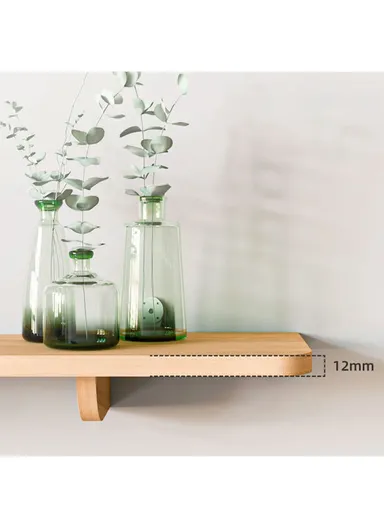 15x60cm Wood Storage Rack Wall Mounted Wood Display Shelf Holder For Kitchen Office Home Bathroom Decor