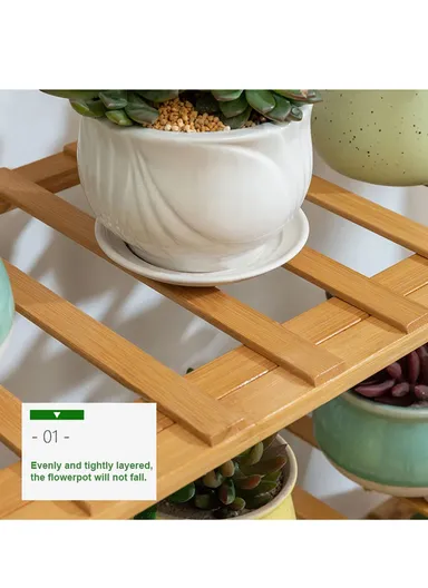 3 Layer 100cm Multiple Flower Pot Stand - Brown