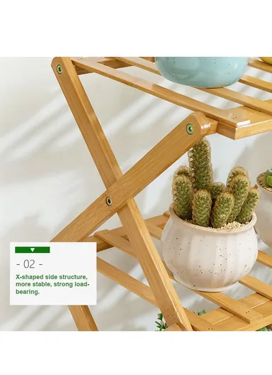 3 Layer 100cm Multiple Flower Pot Stand - Brown