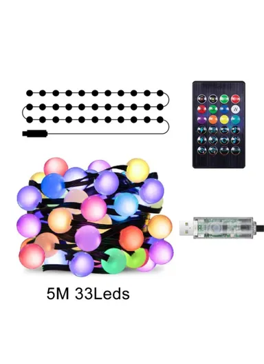 Smart String Lights Waterproof APP Control Globe Fairy JY-006 - Black