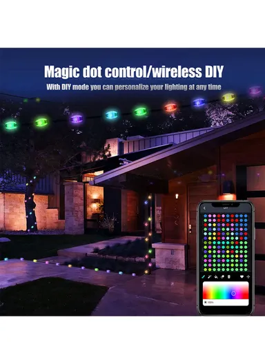 Smart String Lights Waterproof APP Control Globe Fairy JY-006 - Black