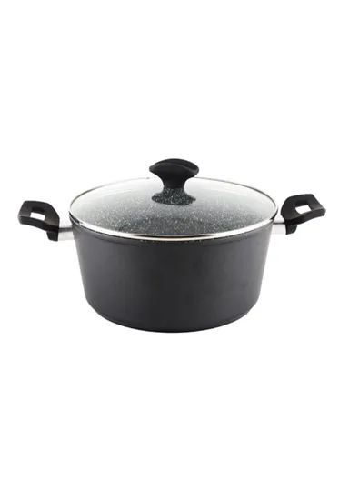 24cm Non-Stick Marble Coating Aluminum Saucepan With Glass Lid ZLN3321