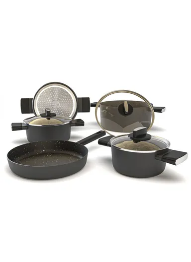 9 Pcs 18/20/24/26/28cm Non-Stick Granite Coating Aluminum Cookware Set ZLN0942