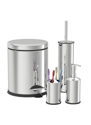 4 Pcs Inox Bathroom Set ZLN4605