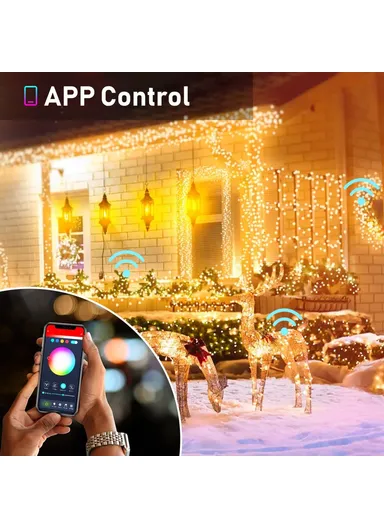 5m 33-LED Copper Wire USB Bluetooth Smart Festival Party Decorative Colorful LED String Waterproof Remote Control Music BSL1