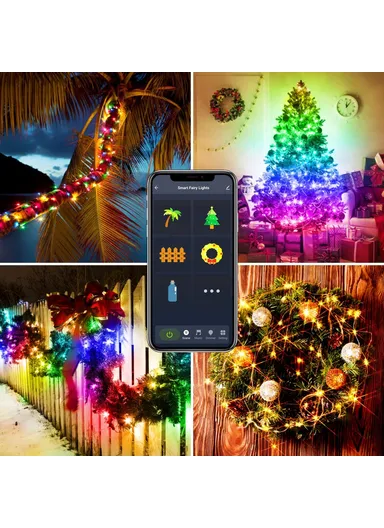 5m 33-LED Copper Wire USB Bluetooth Smart Festival Party Decorative Colorful LED String Waterproof Remote Control Music BSL1