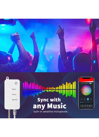 5m 33-LED Copper Wire USB Bluetooth Smart Festival Party Decorative Colorful LED String Waterproof Remote Control Music BSL1