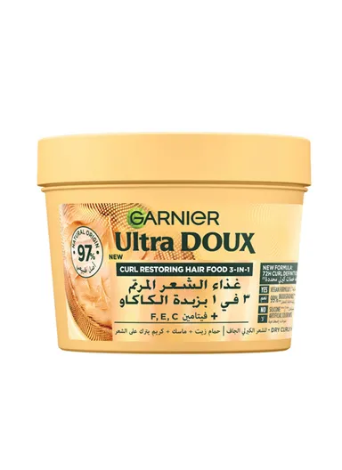 390ml Ultra Doux Vegan Hair Food Cocoa Butter &amp; Jojoba Oil 3 in 1 Treatment 