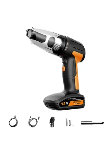 120W 4-In-1 Cordless Car Vacuum Cleaner &amp; Tire Inflator With Light HL-108 - Orange