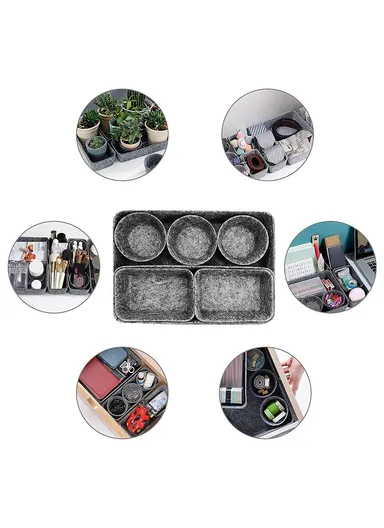 8 Pcs Drawer Organizers Separators Storage Box For Home Bedroom Living Room Office - Light Grey