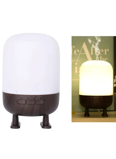 10W Wood Grain Night Light Bluetooth Speaker Multi-Function Air Humidifier SW-1081 - Black/EU Plug