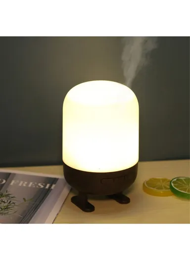 10W Wood Grain Night Light Bluetooth Speaker Multi-Function Air Humidifier SW-1081 - Black/EU Plug