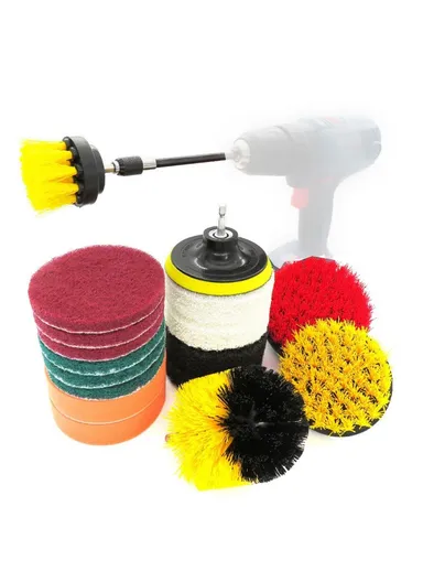 18 Pcs Electric Washing Brush Drill Set For Car Bathroom Kitchen 1908 (Drill Not Included)
