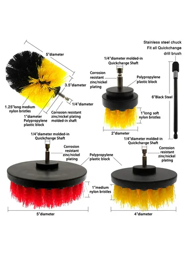 18 Pcs Electric Washing Brush Drill Set For Car Bathroom Kitchen 1908 (Drill Not Included)