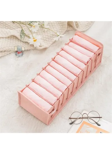 11 Cells Drawer Divider Storage Box - Pink/M