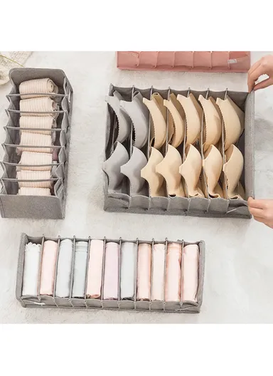 Drawer Divider Bras Lingerie Panties Storage Boxes Closet Underwear Organizer - Pink/M