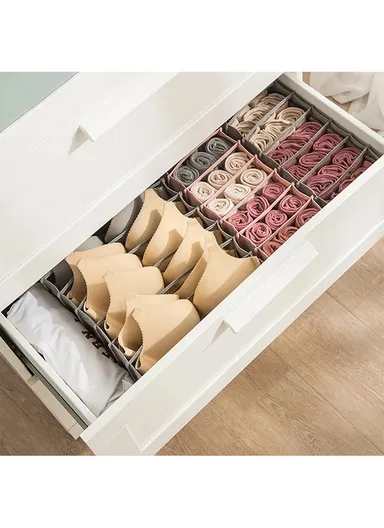 Drawer Divider Bras Lingerie Panties Storage Boxes Closet Underwear Organizer - Pink/M