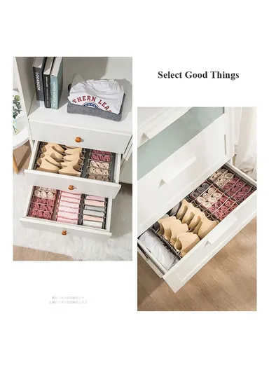 Drawer Divider Bras Lingerie Panties Storage Boxes Closet Underwear Organizer - Pink/M