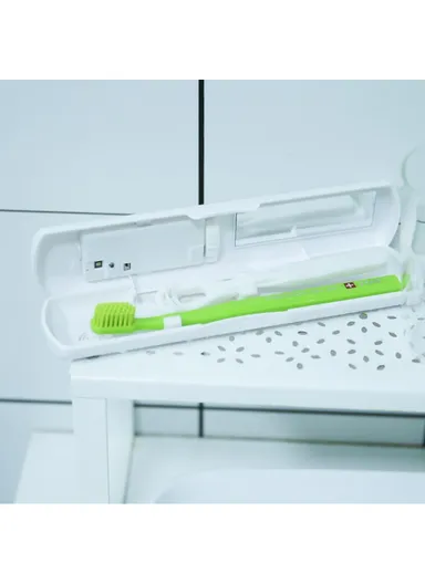 Mirror Design Intelligent UV Light Toothbrush Sterilizer Case Portable Travel Toothbrush Holder Cleaner Household Brush Holder