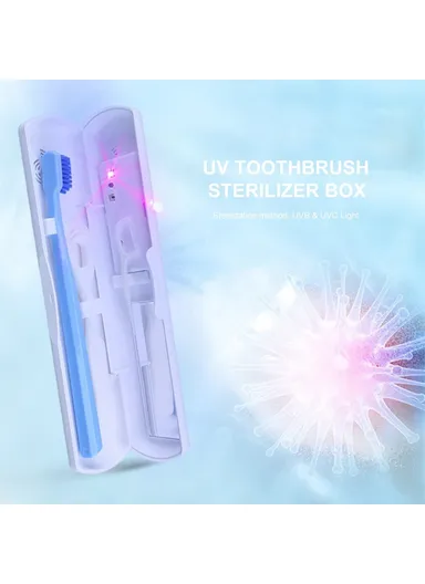 Mirror Design Intelligent UV Light Toothbrush Sterilizer Case Portable Travel Toothbrush Holder Cleaner Household Brush Holder