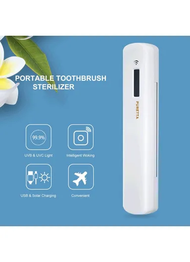 Mirror Design Intelligent UV Light Toothbrush Sterilizer Case Portable Travel Toothbrush Holder Cleaner Household Brush Holder