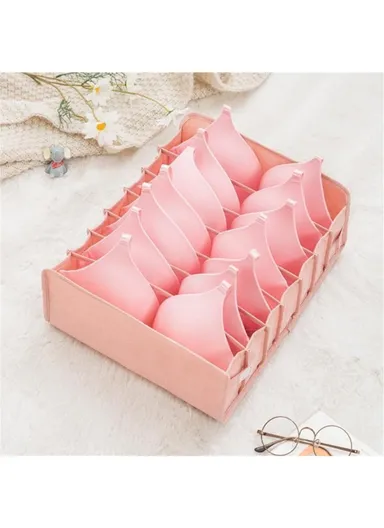 Drawer Divider Bras Lingerie Panties Storage Boxes Closet Underwear Organizer - Pink/L