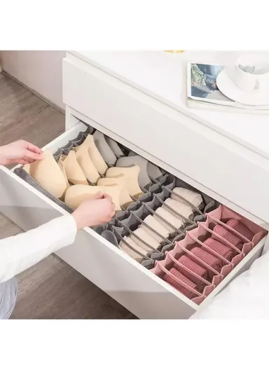 Drawer Divider Bras Lingerie Panties Storage Boxes Closet Underwear Organizer - Pink/L