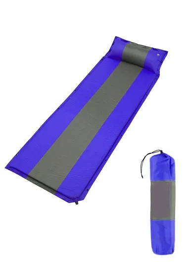 Self-Inflatable Outdoor Sleeping Mattress For Outdoor Activities G05-6A (L188 x W66 x H3)cm -Blue