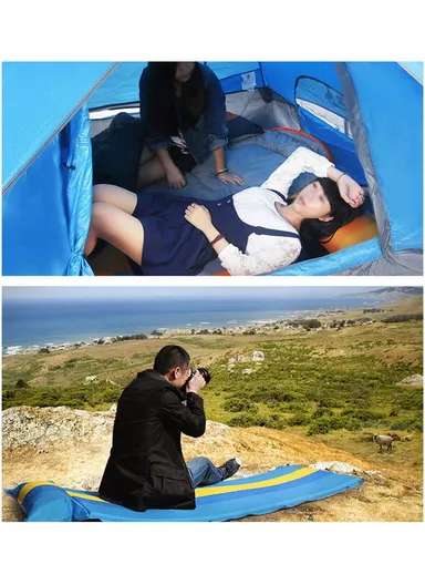 Self-Inflatable Outdoor Sleeping Mattress For Outdoor Activities G05-6A (L188 x W66 x H3)cm -Blue
