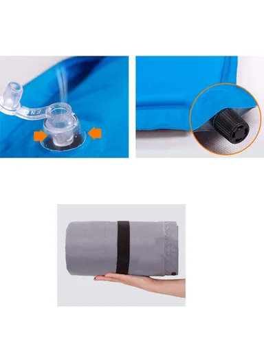 Self-Inflatable Outdoor Sleeping Mattress For Outdoor Activities G05-6A (L188 x W66 x H3)cm -Blue