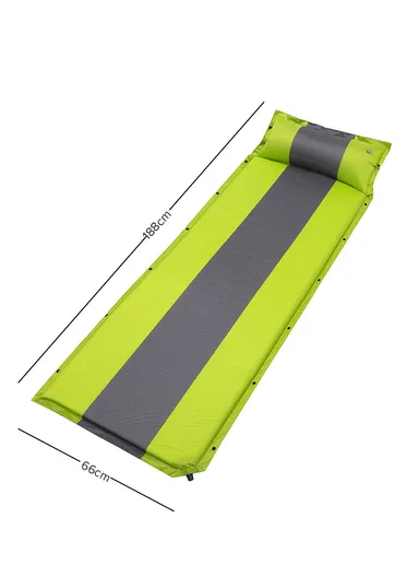 Self-Inflatable Outdoor Sleeping Mattress For Outdoor Activities G05-6A (L188 x W66 x H3)cm -Blue