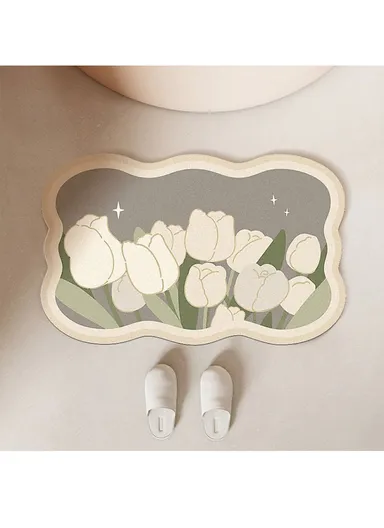 50x80cm Bathroom Mat Water Absorbants Absorbant Not Slip Floor Floor - Style C