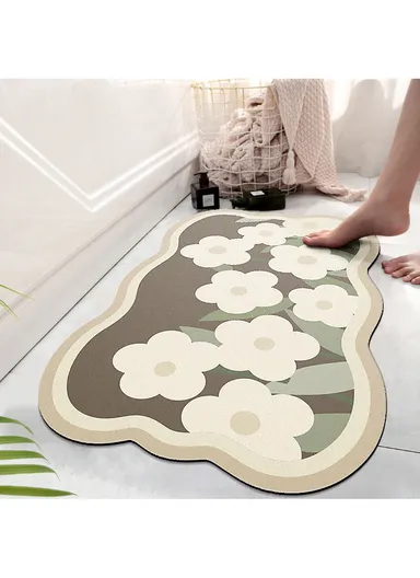 50x80cm Bathroom Mat Water Absorbants Absorbant Not Slip Floor Floor - Style C