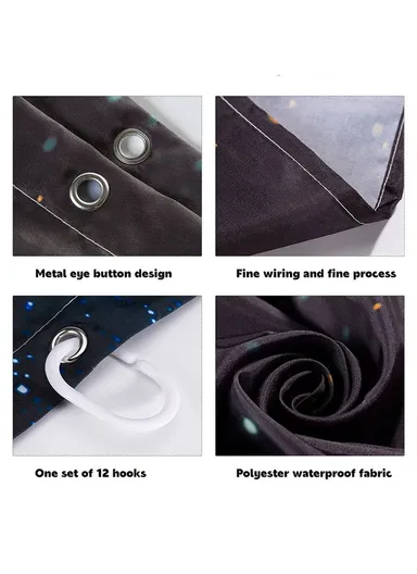 Minimalist Hanging Leaves Botanical Shower Curtain For a Stylish Bathroom (L200 x W180)cm - Style C