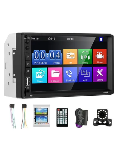 7-inch MP5 Carplayer Auto Car Center Console Video Recorder With 12 Light Camera 7701B-3 (L17.8 x W10 x D6.5)cm 